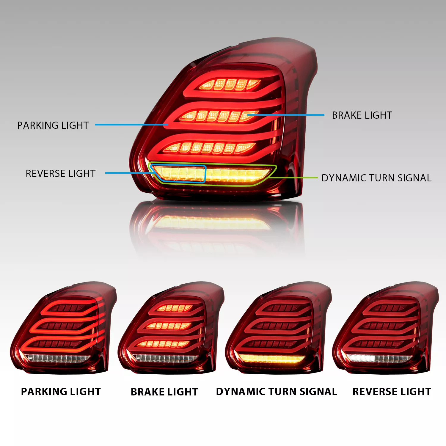 Maruti Swift Type 3 Mercedes style LED Tail Lights